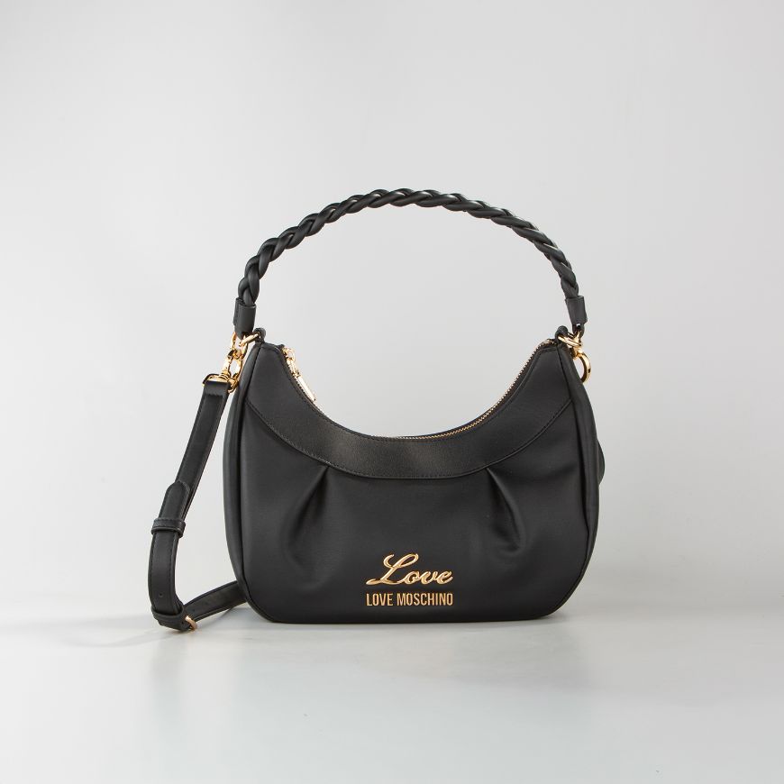 Picture of LOVE MOSCHINO WOMEN'S HOBO BAG TRINITY BRAID IN BLACK