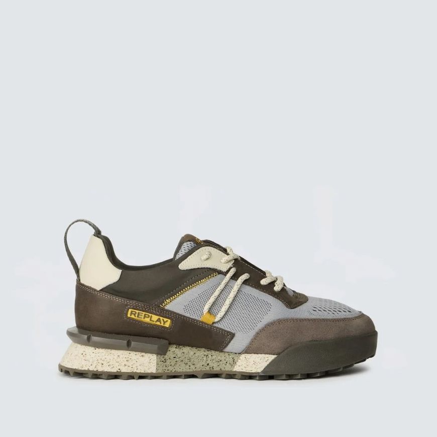 Снимка на REPLAY МЪЖКИ СПОРТНИ ОБУВКИ  FIELD JUPITER ENGINEREED LEATHER SNEAKERS В СИВО ТЪМНОСИВО