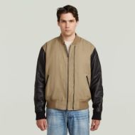 Picture of G-STAR MEN'S VARSITY LEATHER JACKET IN SAFARI 1