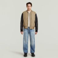 Picture of G-STAR MEN'S VARSITY LEATHER JACKET IN SAFARI 4