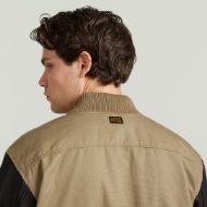 Picture of G-STAR MEN'S VARSITY LEATHER JACKET IN SAFARI 3