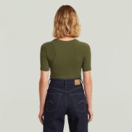 Picture of G-STAR WOMEN'S 2ND SKIN BODYSUIT TOP IN SHADOW OLIVE 2