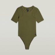 Picture of G-STAR WOMEN'S 2ND SKIN BODYSUIT TOP IN SHADOW OLIVE 6