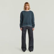 Picture of G-STAR WOMEN'S WOVEN MIX RELAXED SWEATER IN SALUTE GD 4