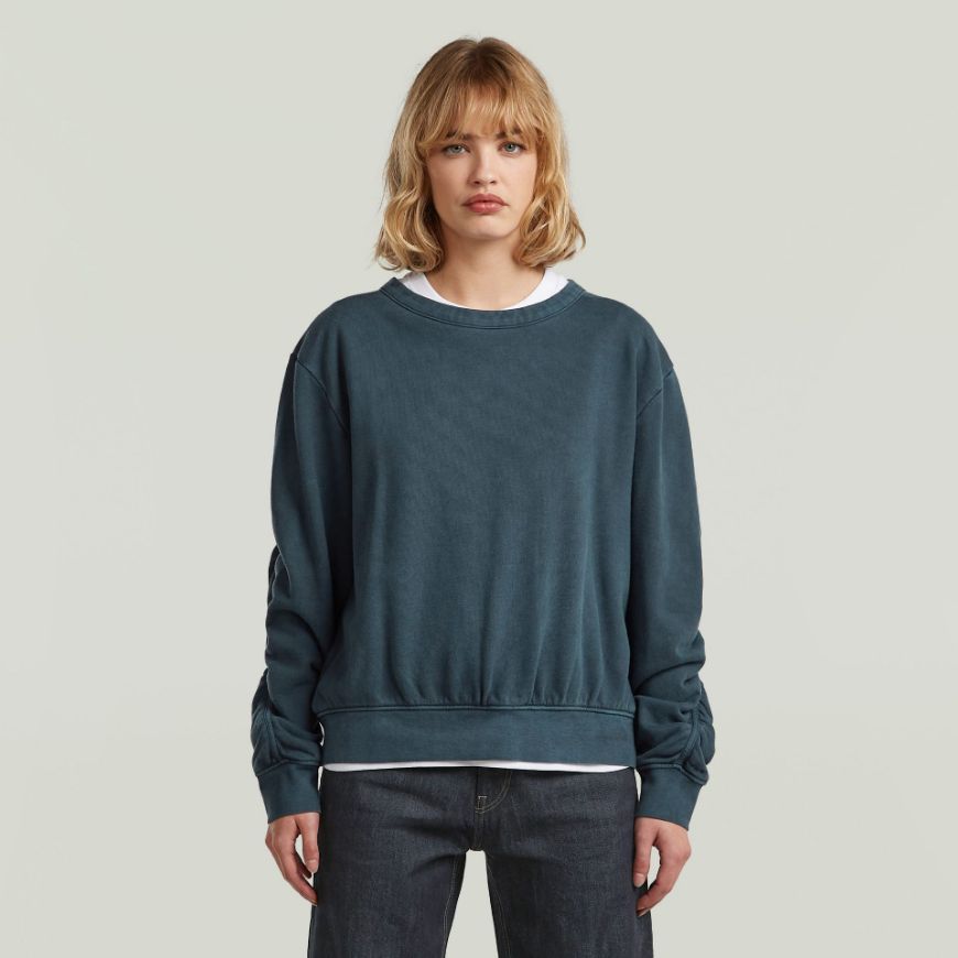 Picture of G-STAR WOMEN'S WOVEN MIX RELAXED SWEATER IN SALUTE GD
