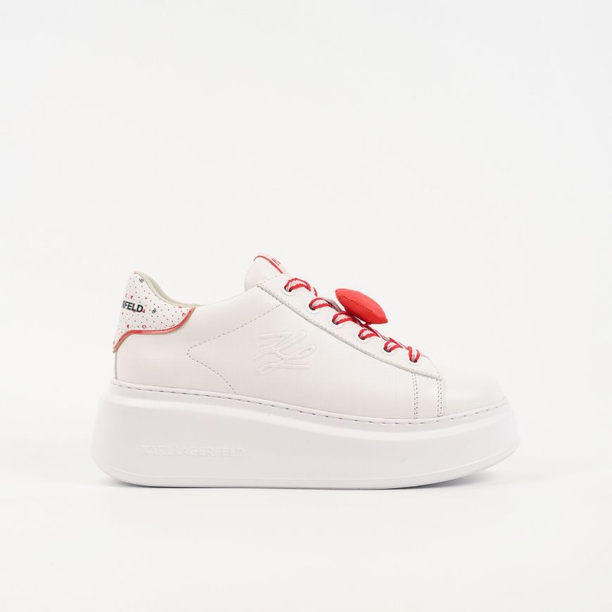 Picture of KARL LAGERFELD WOMEN'S ANAKAPRI LOVE KEEPER IN WHITE W/RED