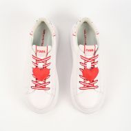 Picture of KARL LAGERFELD WOMEN'S ANAKAPRI LOVE KEEPER IN WHITE W/RED 3