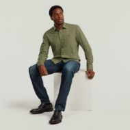 Picture of G-STAR MEN'S BRISTUM 2.0 SLIM SHIRT IN SHADOW OLIVE SLUB STRIPE 5