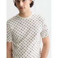 Picture of SCOTCH&SODA MEN'S MICRO-PRINTED REGULAR-FIT T-SHIRT IN LIGHT BEIGE 3
