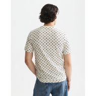 Picture of SCOTCH&SODA MEN'S MICRO-PRINTED REGULAR-FIT T-SHIRT IN LIGHT BEIGE 2