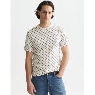 Picture of SCOTCH&SODA MEN'S MICRO-PRINTED REGULAR-FIT T-SHIRT IN LIGHT BEIGE 1