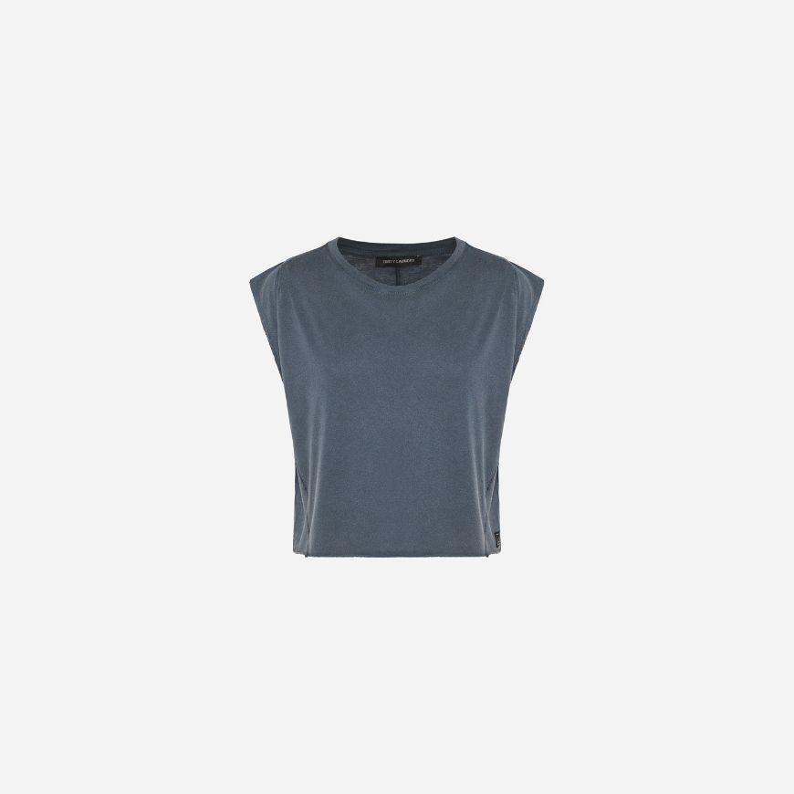 Picture of DIRTY LAUNDRY WOMEN'S BOXY T-SHIRT WITH SLEEVE DETAIL IN VINTAGE GREY