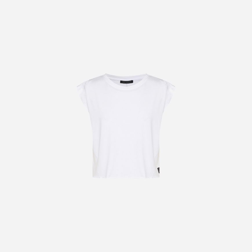 Picture of DIRTY LAUNDRY WOMEN'S BOXY T-SHIRT WITH SLEEVE DETAIL IN WHITE