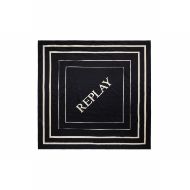 Picture of REPLAY WOMEN'S REPLAY LOGO TWILL SCARF IN BLACK 2
