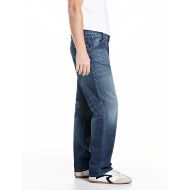 Picture of REPLAY MEN'S WAINE TAPERED FIT JEANS 11.5 OZ DEEP BLUE INDIGO STRETCH IN DARK BLUE 2