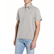 Picture of REPLAY MEN'S STRETCH PIQUÉ POLO-SHIRT IN PEARL GREY 1