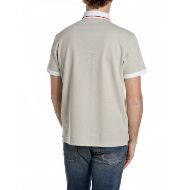 Picture of REPLAY MEN'S PIQUÉ POLO-SHIRT WITH CONTRAST TRIMS IN BONE 2