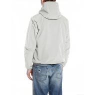 Picture of REPLAY MEN'S MICRO OXFORD JACKET WITH HOOD IN SNOW WHITE 2