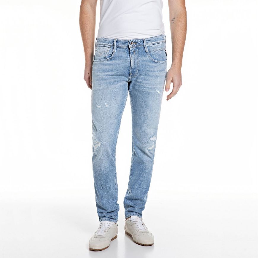 Снимка на REPLAY МЪЖКИ ДЕНИМ ANBASS SLIM FIT 12 OZ RED CAST INDIGO COMFORT В СВЕТЛОСИНЬО