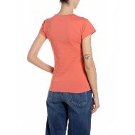 Picture of REPLAY WOMEN'S SKINNY FIT COTTON JERSEY T-SHIRT IN CHERRY RED 2