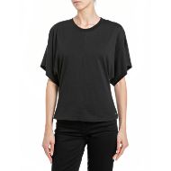 Picture of REPLAY WOMEN'S SLIM-FIT COTTON JERSEY T-SHIRT IN BLACK 1