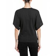 Picture of REPLAY WOMEN'S SLIM-FIT COTTON JERSEY T-SHIRT IN BLACK 2