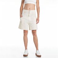 Picture of REPLAY WOMEN'S RELAXED FIT TWILL SHORTS IN CHALK 1