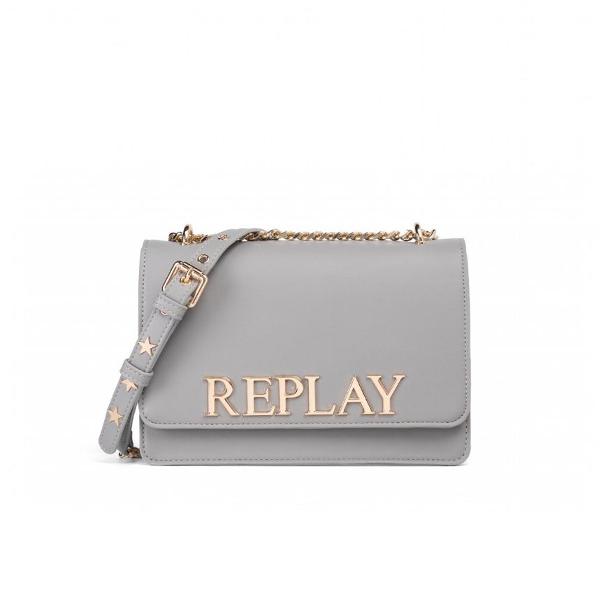 Picture of REPLAY WOMEN'S CROSSBODY BAG WITH LOGO IN ELEPHANT SKIN