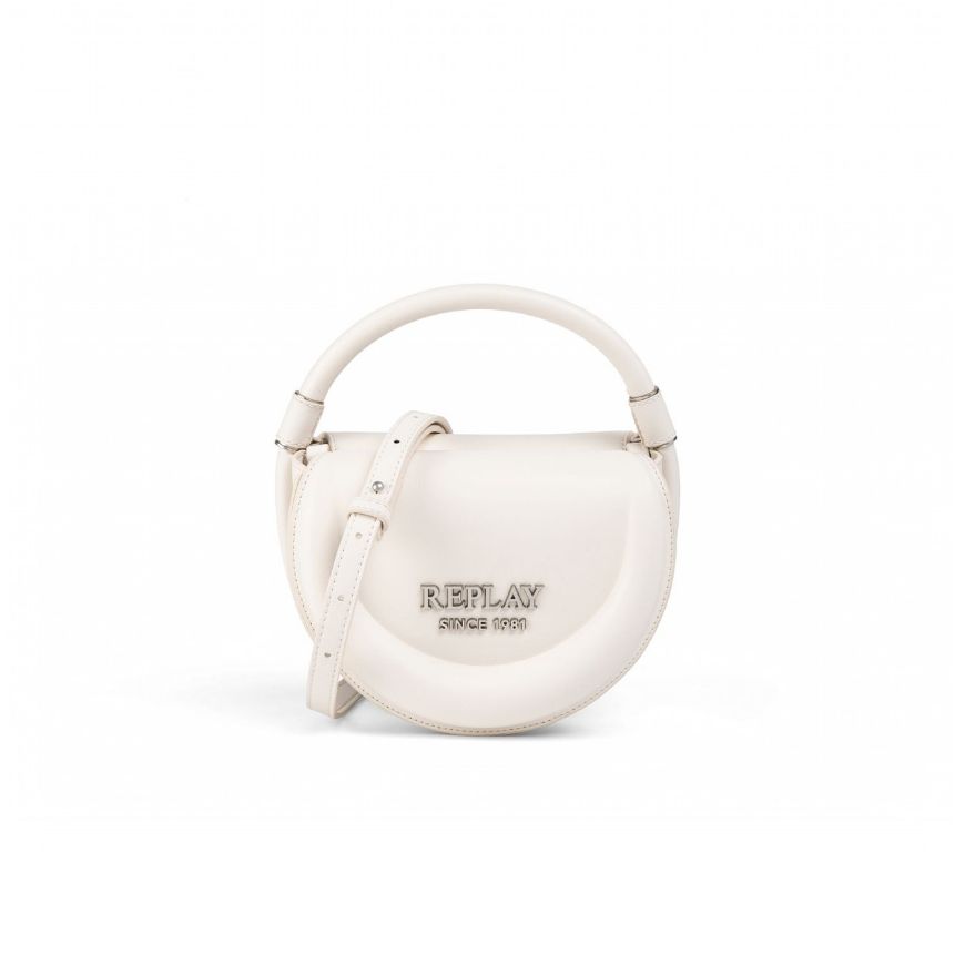 Picture of REPLAY WOMEN'S BAG WITH STRAP AND HANDLE IN OFF WHITE