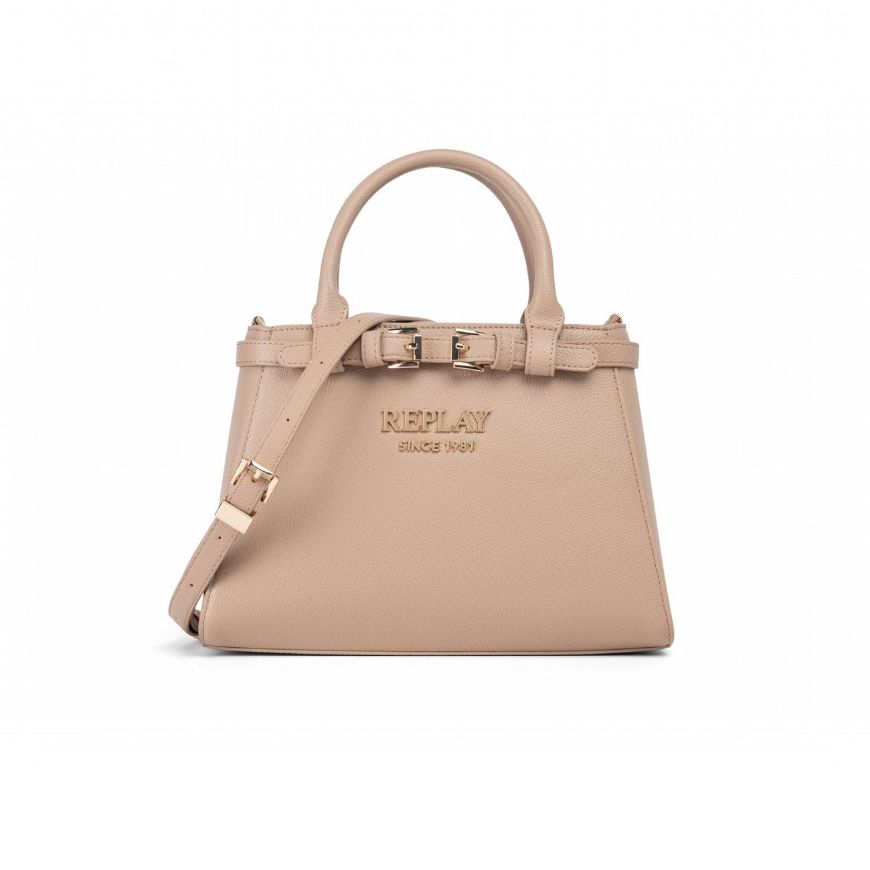 Picture of REPLAY WOMEN'S MID SOLID-COLOUR HAND BAG IN TANNIN