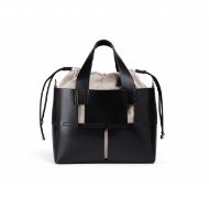 Picture of REPLAY WOMEN'S PU SHOPPER WITH CANVAS BAG IN BLACK+PARTRIDGE+OFF WHITE+MONK'S ROBE 3