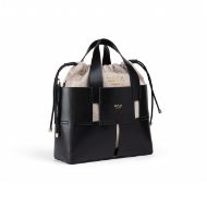 Picture of REPLAY WOMEN'S PU SHOPPER WITH CANVAS BAG IN BLACK+PARTRIDGE+OFF WHITE+MONK'S ROBE 2