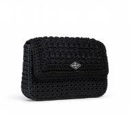 Picture of REPLAY WOMEN'S INTERLACE AND CROCHET CROSSBODY BAG IN BLACK 2