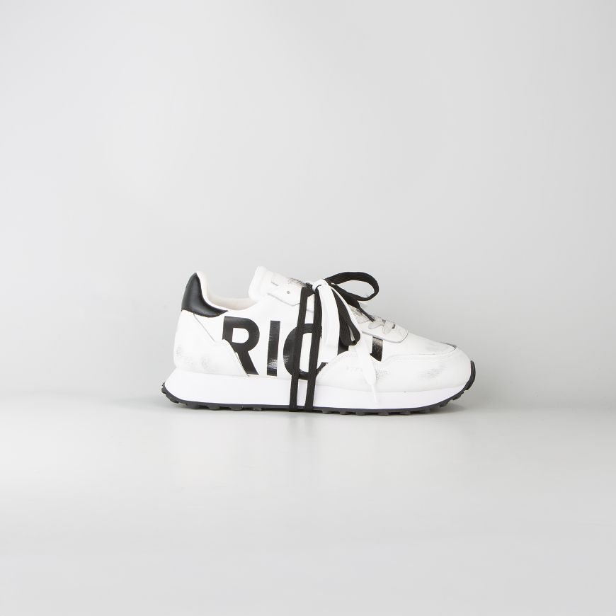 Снимка на JOHN RICHMOND МЪЖКИ ОБУВКИ THE RICH RUNNER WITH RICH PRINT AND USED EFFECT - БЯЛО/ЧЕРНО