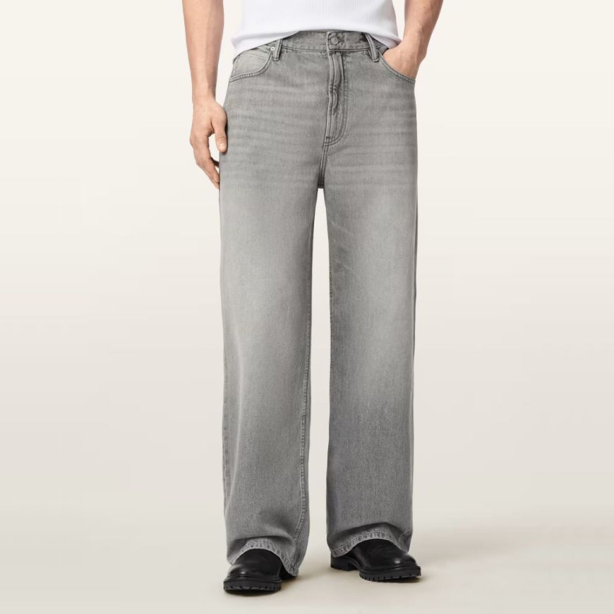 Picture of ALLSAINTS MEN'S LENNY LOOSE FIT JEANS IN WASHED GREY