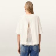 Picture of ALLSAINTS WOMEN'S NIA LACE T-SHIRT IN ARCTIC WHITE 2