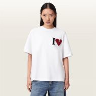 Picture of ALLSAINTS WOMEN'S HEART ETTA T-SHIRT IN OPTIC WHITE 1