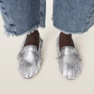 Picture of ALLSAINTS WOMEN'S SANDY FRINGE LOAFERS IN SILVER SHINE 6