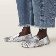 Picture of ALLSAINTS WOMEN'S SANDY FRINGE LOAFERS IN SILVER SHINE 7