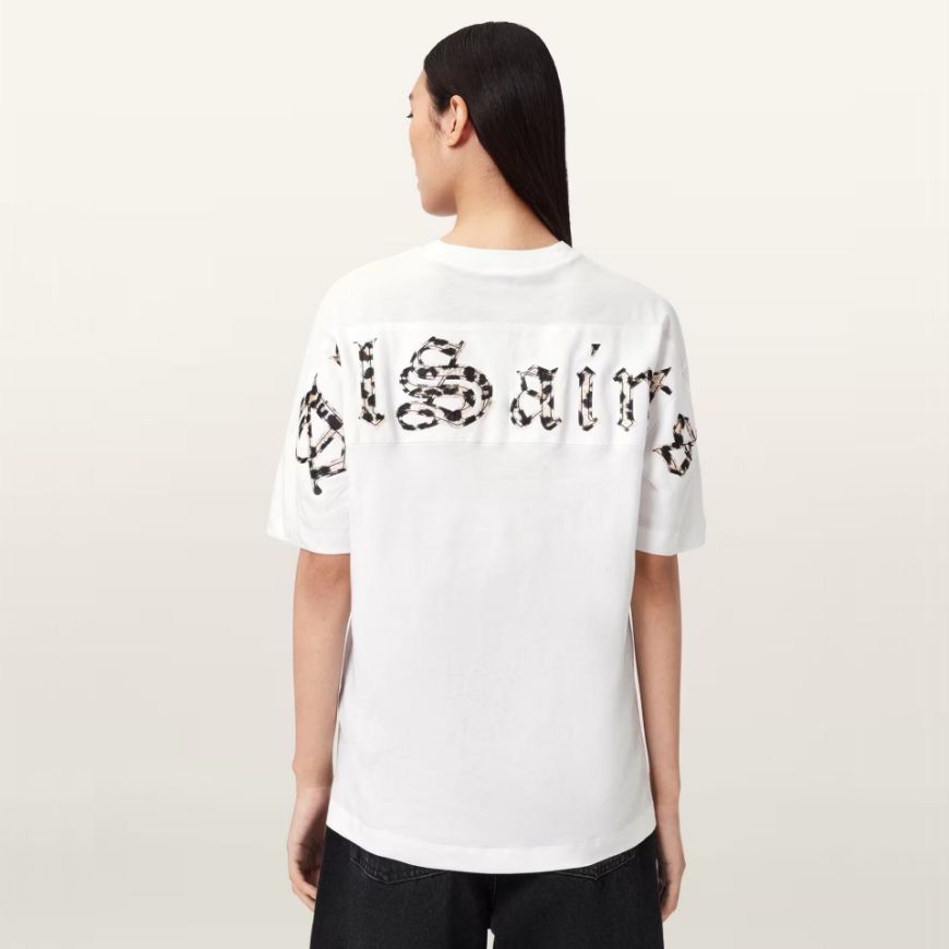 Picture of ALLSAINTS WOMEN'S FUSE OVERSIZED ETTA T-SHIRT IN OPTIC WHITE