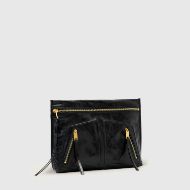Picture of ALLSAINTS WOMEN'S JEAN REY LEATHER POUCH IN BLACK 1