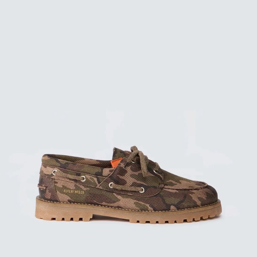Снимка на REPLAY МЪЖКИ МОКАСИНИ  DESERT CAMO LEATHER MOCCASINS В КАМУФЛАЖ