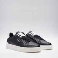 Picture of REPLAY MEN'S EVAN EDIT LEATHER SNEAKERS IN BLACK OFF WHITE 2