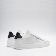 Picture of REPLAY MEN'S EVAN CLASS LEATHER SNEAKERS IN WHITE BLACK 3