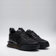 Picture of REPLAY MEN'S FIELD JUPITER ENGINEREED LEATHER SNEAKERS IN BLACK 2