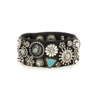 Снимка на CAMPOMAGGI ДАМСКА КОЖЕНА ГРИВНА С КАПСИ В ЧЕРНО 4