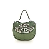 Снимка на CAMPOMAGGI ДАМСКА КОЖЕНА КРОСБОДИ ЧАНТА AFRODITE С КАПСИ И КАМЪНИ В ЗЕЛЕНО 1
