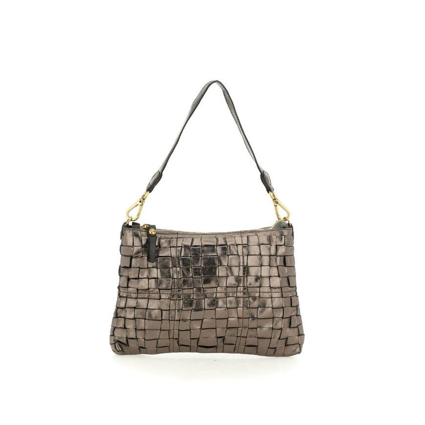 Снимка на CAMPOMAGGI ДАМСКА ЛАМИНИРАНА КОЖЕНА ЧАНТА ЗА РАМО CARLA В СИВО