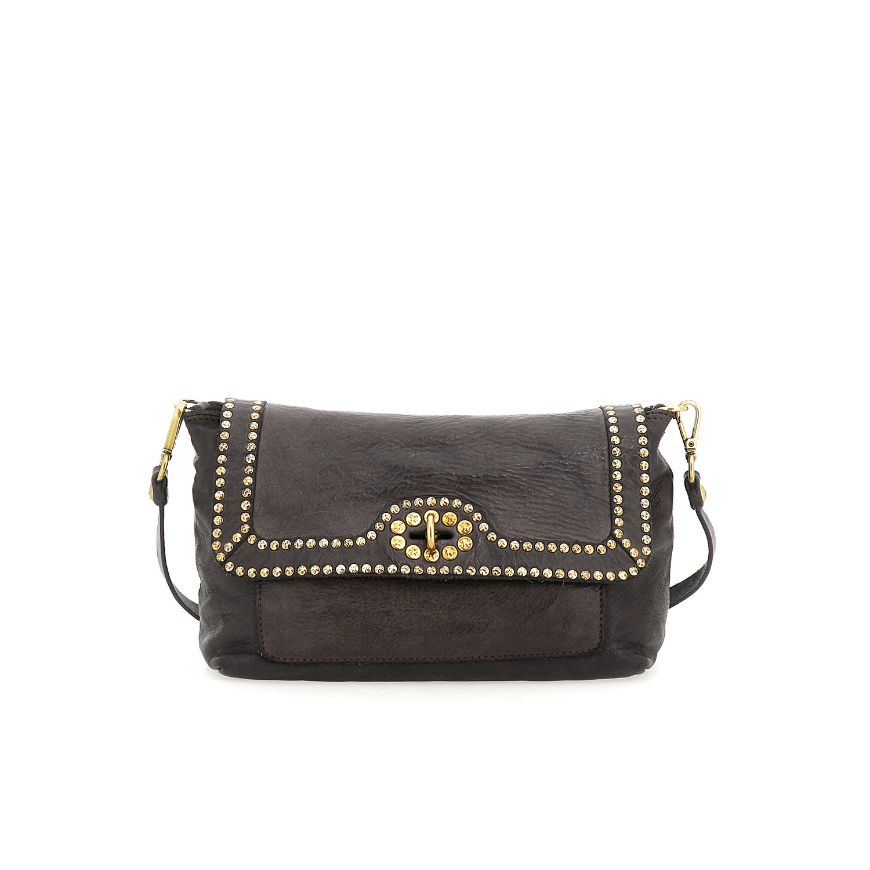 Снимка на CAMPOMAGGI ДАМСКА КОЖЕНА КРОСБОДИ ЧАНТА ERICA С КАПСИ В СИВО