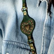 Снимка на CAMPOMAGGI ДАМСКА КОЖЕНА КАИШКА ЗА ТЕЛЕФОН С КАПСИ В ЗЕЛЕНО 4